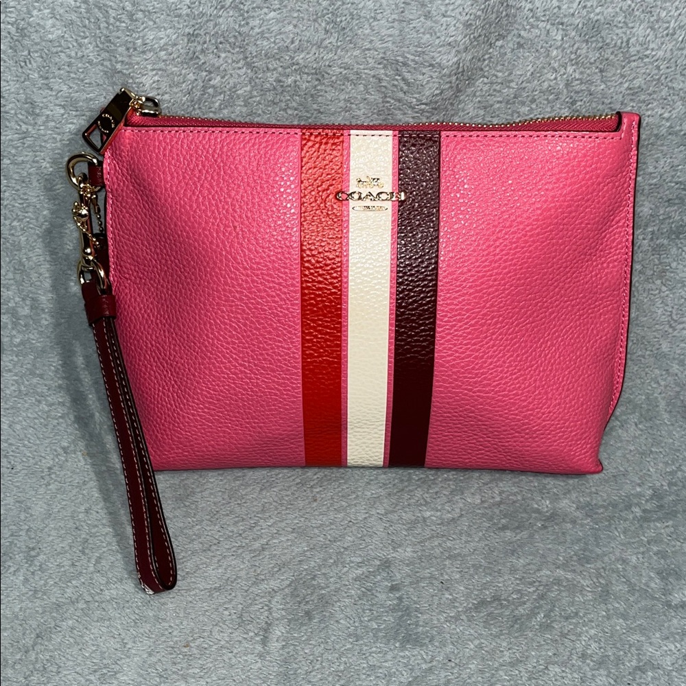 Large Coach Varsity Wristlet